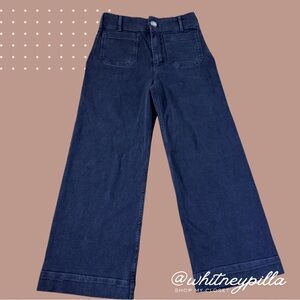 Anthropologie Navy Wide Leg Flare Jeans